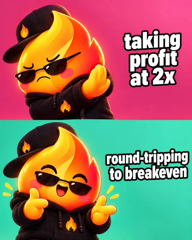 Emby taking profit at 2x, then round-tripping